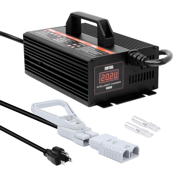 Forklift Battery Charger 24V 20A Smart Trickle Charger with LCD Display, 24 Volt 20 AMP Fully Automatic Battery Charger for 24V Lead-Acid Battery of Electric Pallet Jack/Floor Scrubber/Golf Cart