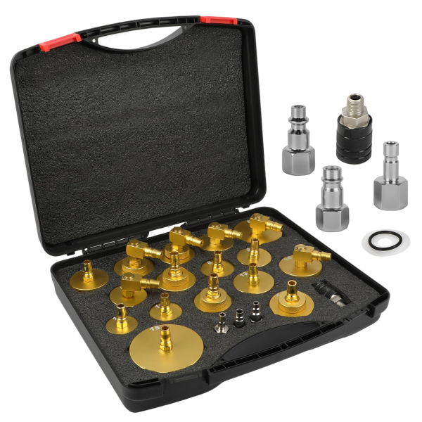 CMTOOL Master Cylinder Bleeder Kit, 20PCS Brake Bleeder Adapter Kit, Aluminum Material, Brake Pressure Bleeding Set with Quick Connector, for Most Vehicles