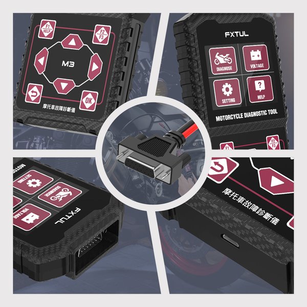 FXTUL M3 Motorcycle Diagnostic Tool OBD2 Code Reader Scan Tool For Honda Yamaha Motorcycle