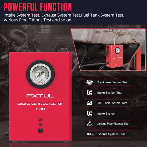 FXTUL Smoke Machine EVAP Leak Vacuum Diagnostics Smoke Detector for All Vehicles | Economy Repair | Dual Mode