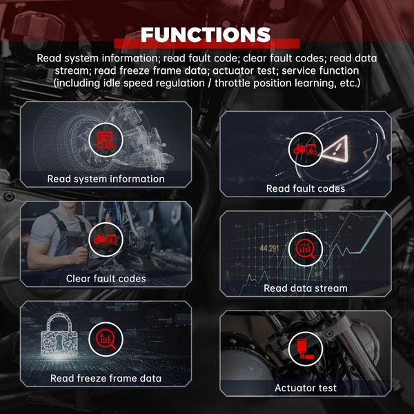 FXTUL M3 Motorcycle Diagnostic Tool OBD2 Code Reader Scan Tool for Honda and Yamaha Motorcycleoto