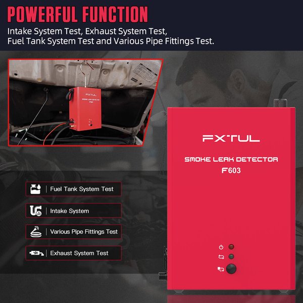 FXTUL Smoke Machine EVAP Leak Vacuum Diagnostics Smoke Detector for All Vehicles | Economy Repair | Dual Mode