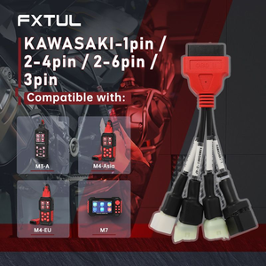FXTUL Kawasaki 1-Pin/2-4-Pin/2-6-Pin/3-Pin Motorcycle Diagnostic Cable for M3-A/M4/M7