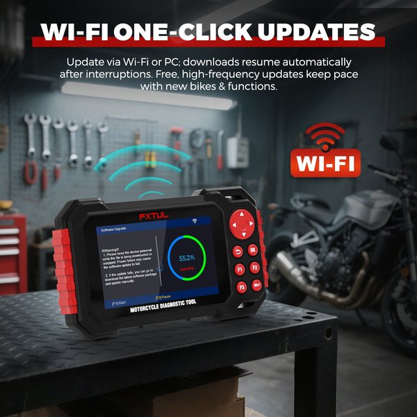 FXTUL M7 Motorcycle Diagnostic Tool Obd2 Scanner For Motorcycles 70+ Brands
