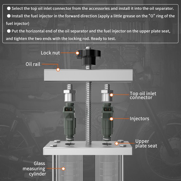 FXTUL UNT60 Motorcycle Ultrasonic Nozzle Detector and Cleaner Fuel Injector Tester Efficient Nozzle Testing