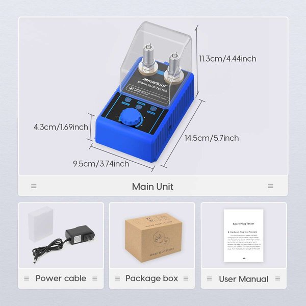 MRCARTOOL Car Spark Plug Tester with Auto Adjustable for 12V Vehicles