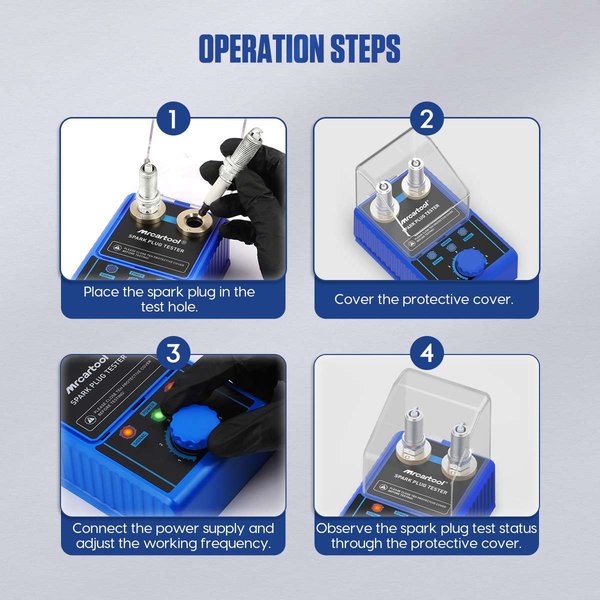 MRCARTOOL Car Spark Plug Tester with Auto Adjustable for 12V Vehicles