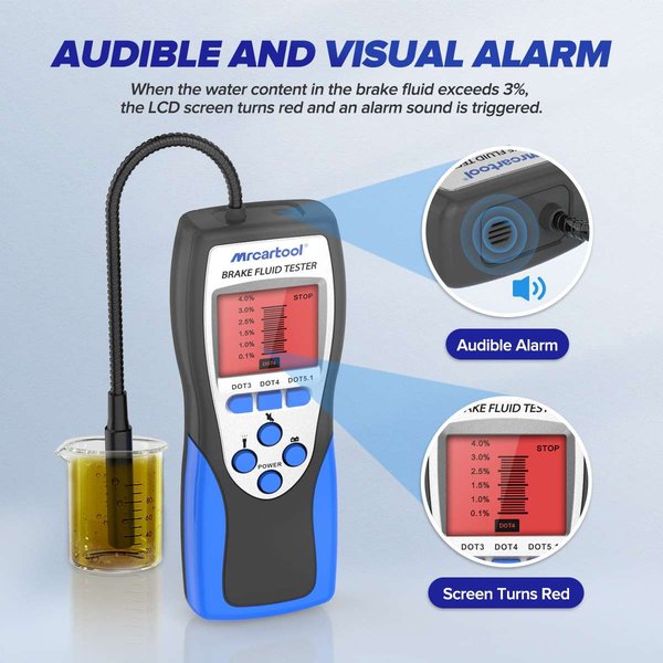 MR CARTOOL F60 Brake Fluid Tester with HD Blackit Screen