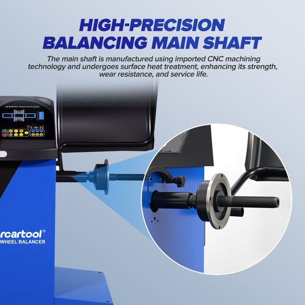 MRCARTOOL B-082 Full Automatic Wheel Balancer, 10″-24″ Tire Balancing Machine with 1g Precision & Auto Gauge