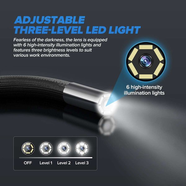 MRCARTOOL N150 210° Articulating Borescope 6.2mm Flexible Borescope