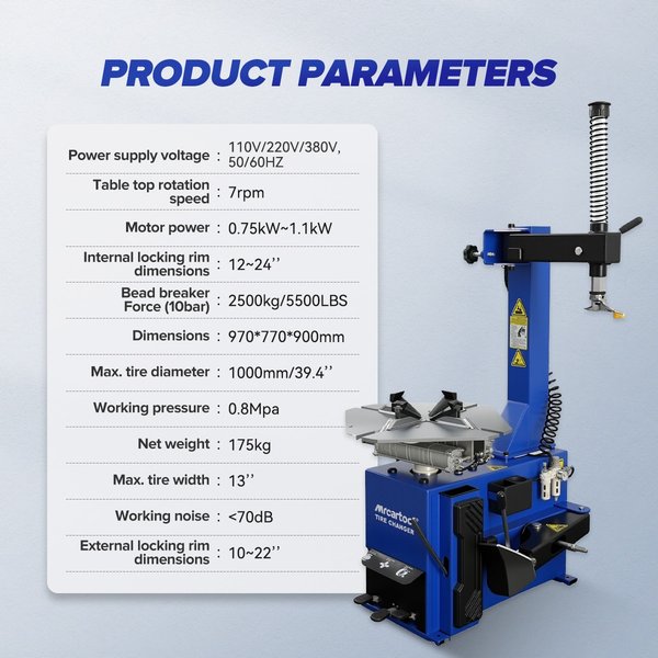 MRCARTOOL 112 Semi-Automatic Tire Changer Machine (10″–24″)