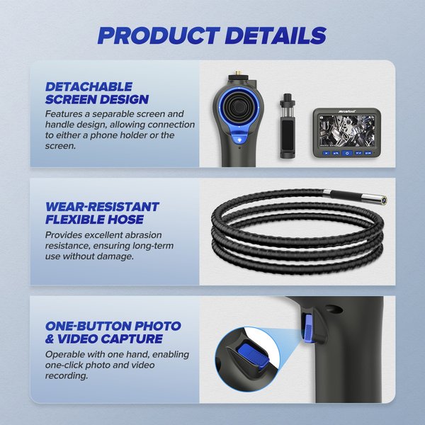 N180 Borescope Cylinder Inspection 360° Waterproof Endoscope Camera