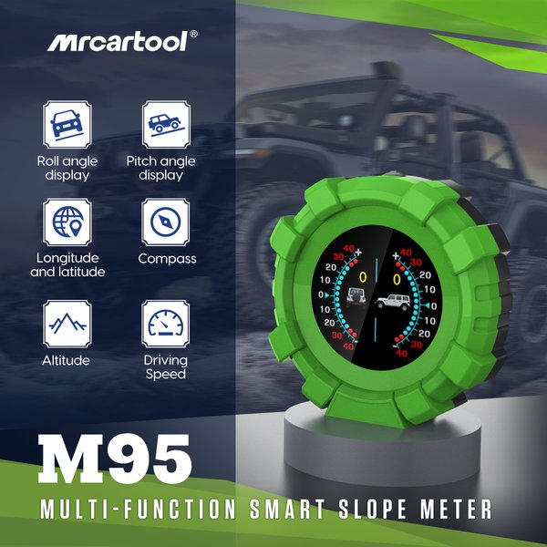 MRCARTOOL M95 GPS Slope Meter Head Up Display for Off-Road Vehicles Digital Speedeometer HUD