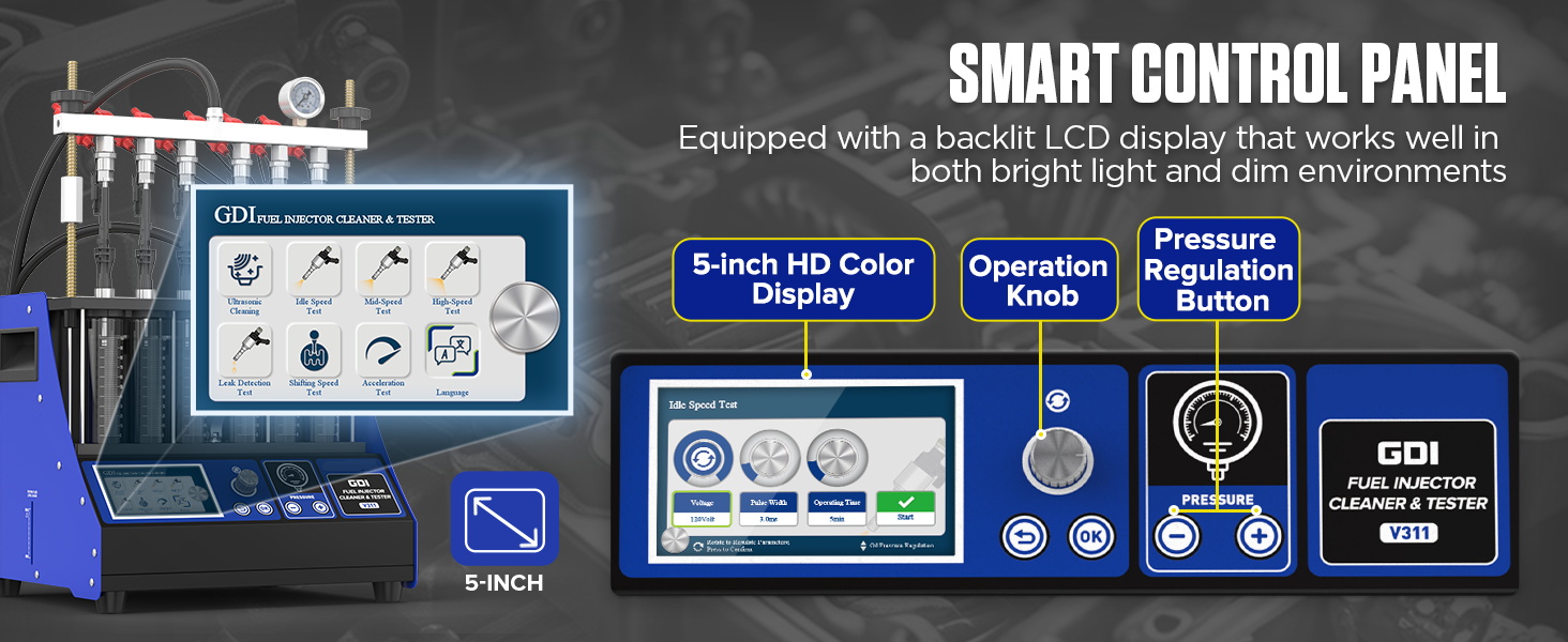 MRCARTOOL V311 control panel with 5-inch color display, operation knob and pressure regulation buttons
