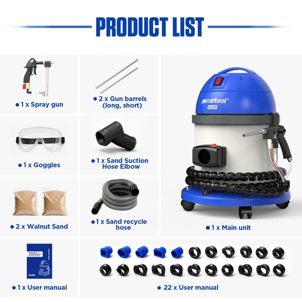 BL200 Walnut shell Sand Blaster For Carbon Deposits Cleaning