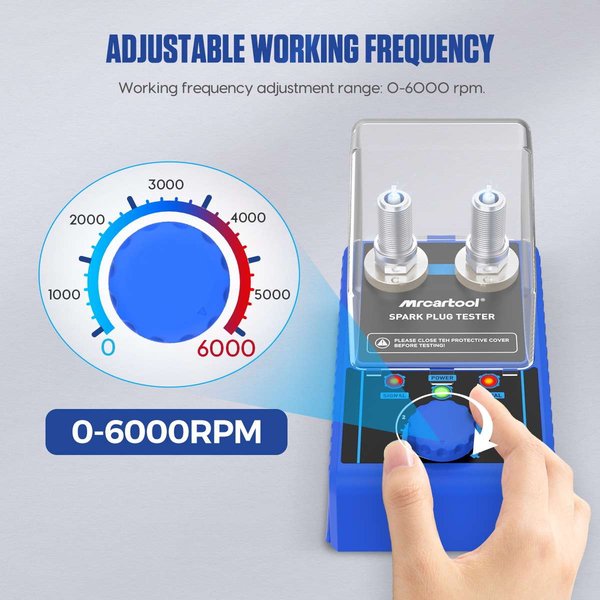 MRCARTOOL Car Spark Plug Tester with Auto Adjustable for 12V Vehicles