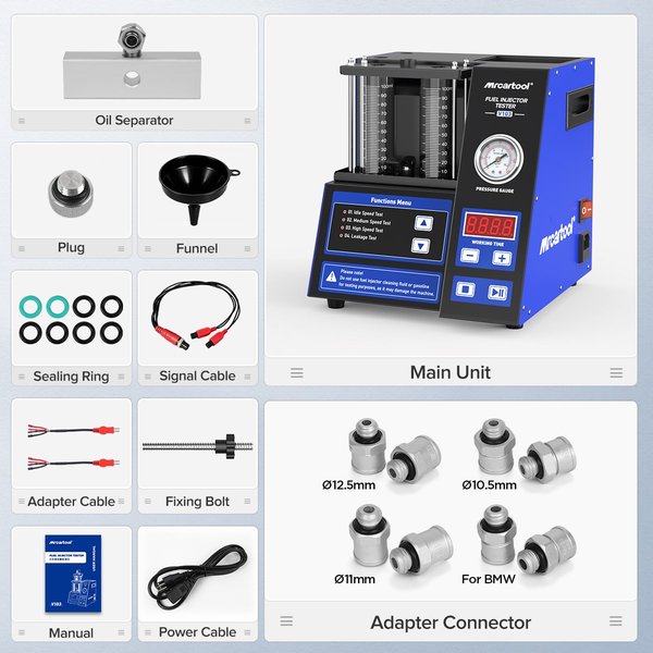MRCARTOOL V103 Fuel Injector Tester, 4 Modes Diagnostic Machine