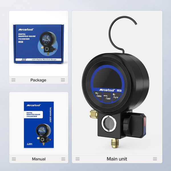 MRCARTOOL L201 24-REFRIGERANT MODEL DIGITAL MANIFOLD GAUGE