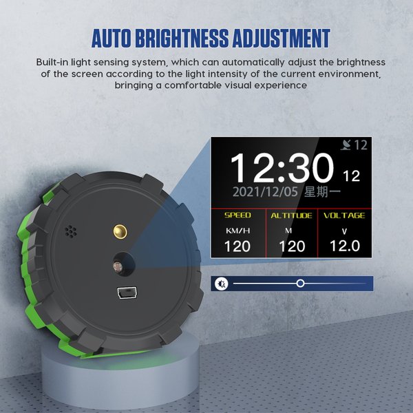 MRCARTOOL M95 GPS Slope Meter Head Up Display for Off-Road Vehicles Digital Speedeometer HUD