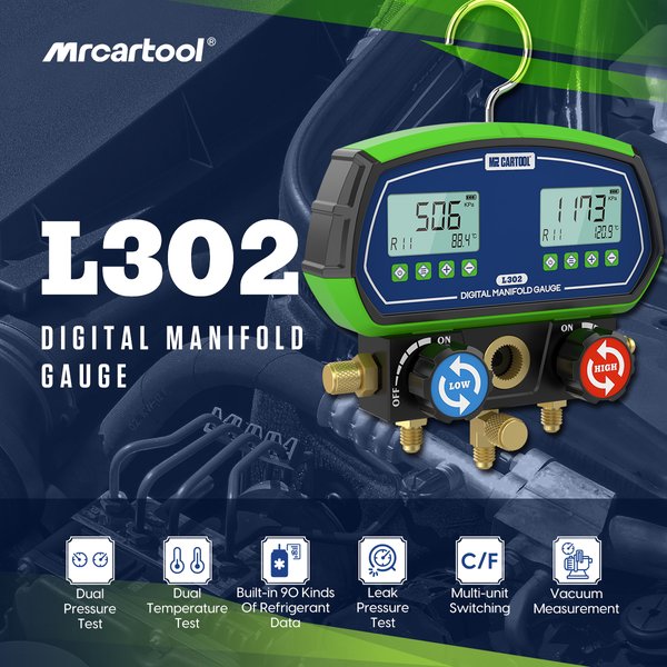 MRCARTOOL L302 Digital Refrigerant Gauge & HVAC gauges​