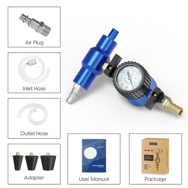 Automotive Vacuum Purge and Cooling System Refill Kit