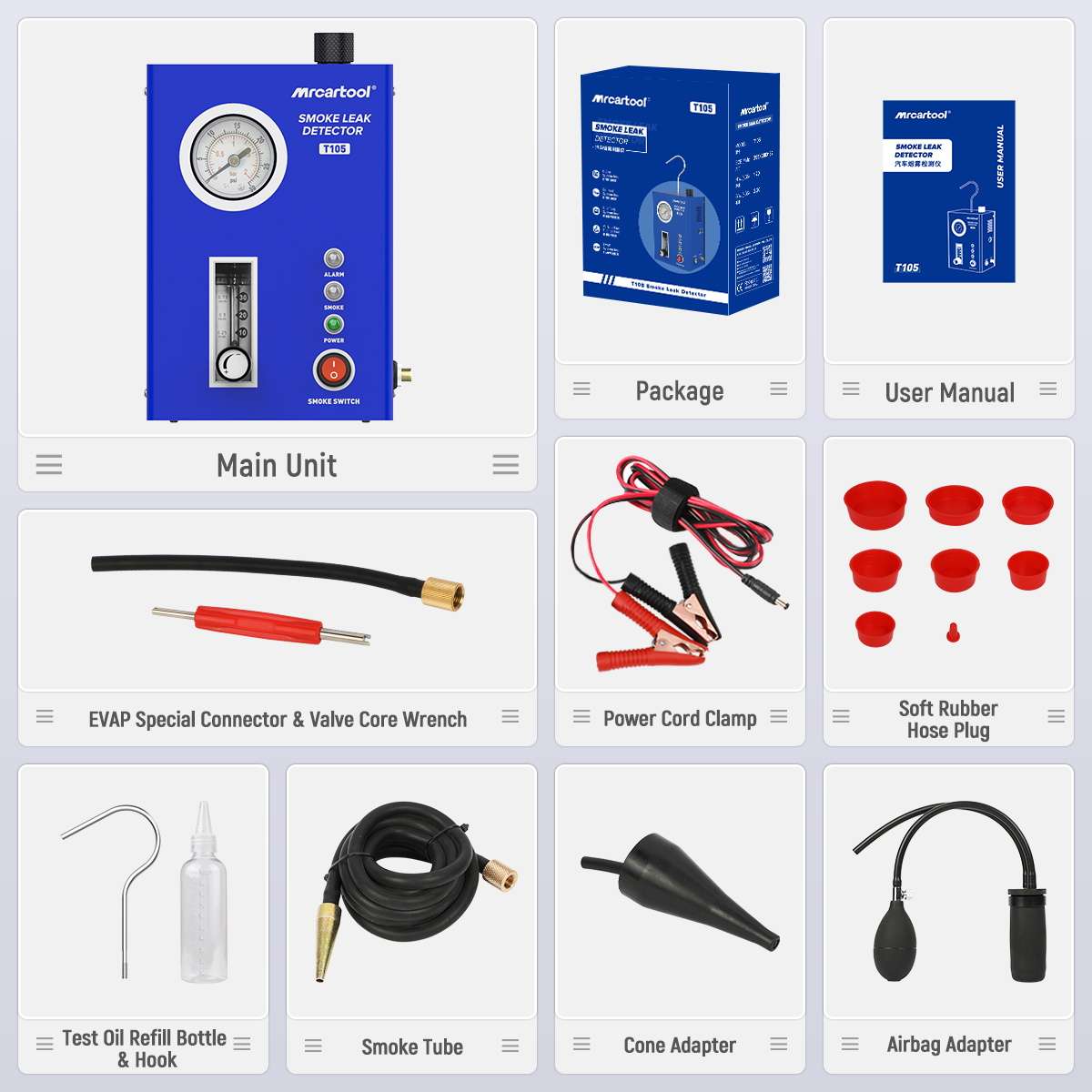 MRCARTOOL T105 package contents