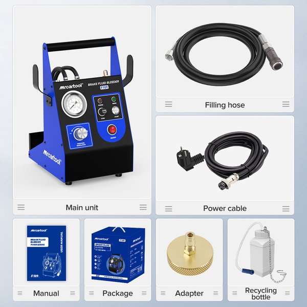 MRCARTOOL F109 Brake Fluid Flush Machine 3.5 Meters 2.5 Bar