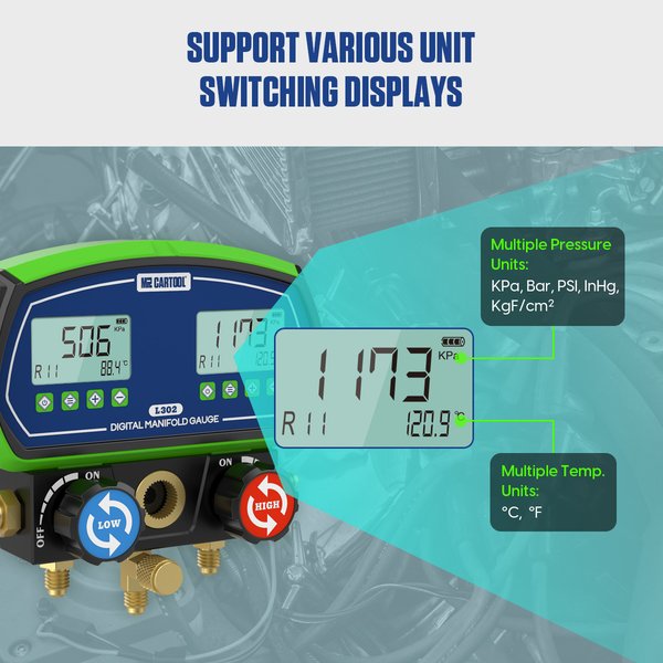 MRCARTOOL L302 Digital Refrigerant Gauge & HVAC gauges​