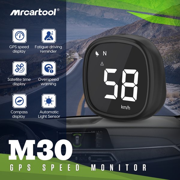 MRCARTOOL M30 OBD GPS Head-Up Display Car Speedmeter KMH & MPH Mini Usb Speedometer