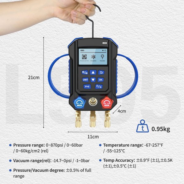 MRCARTOOL L505 Digital HVAC Gauges Manifold Gauge Set