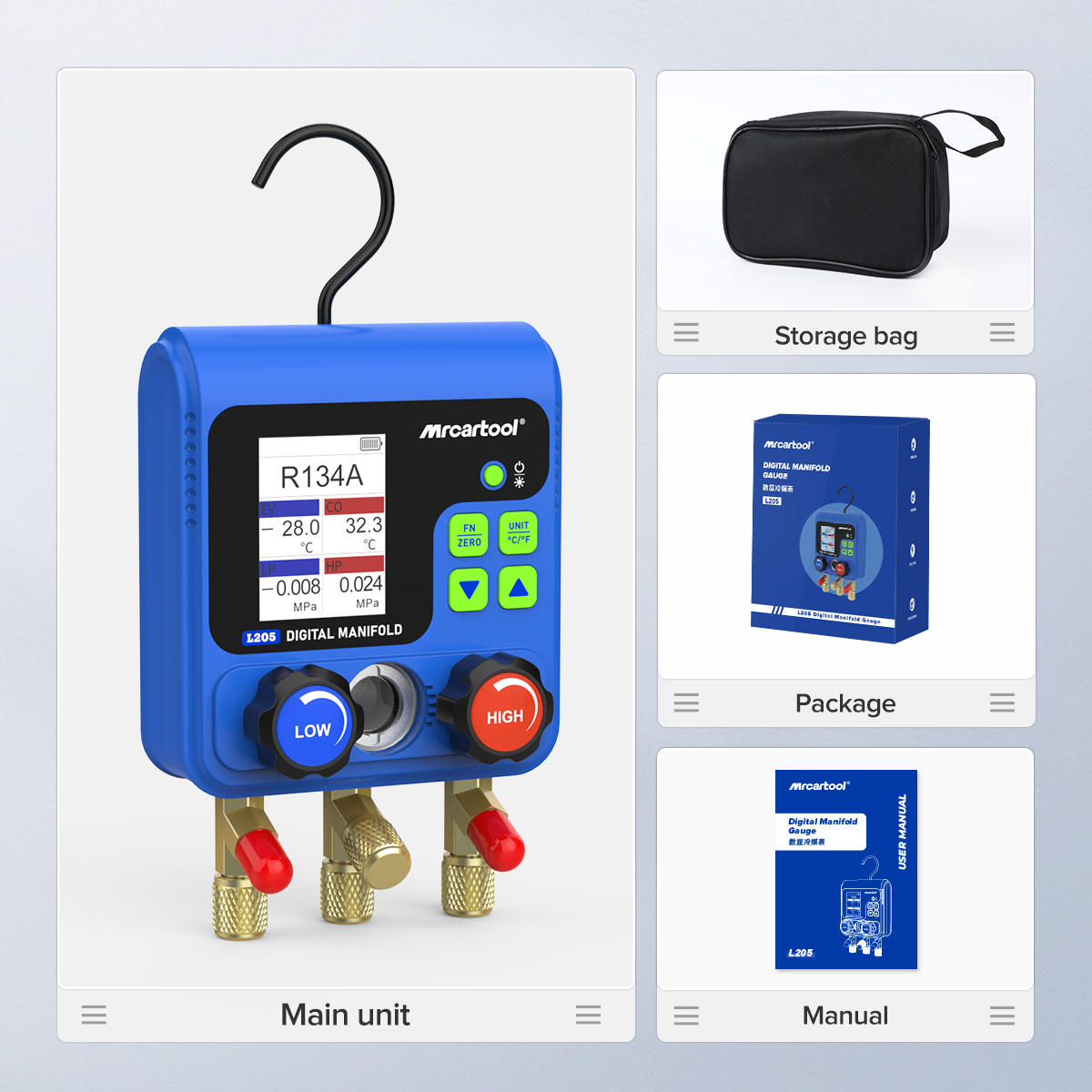 MRCARTOOL L205 main unit with storage bag, retail package and user manual