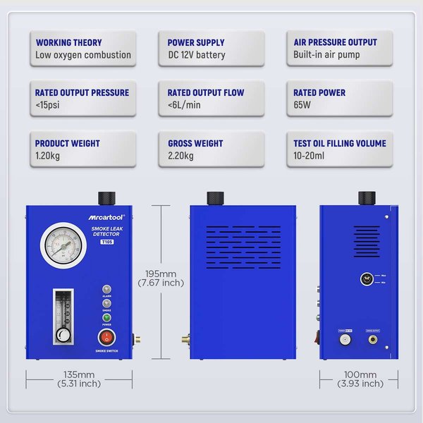 MRCARTOOL T105 Automotive Smoke Machine