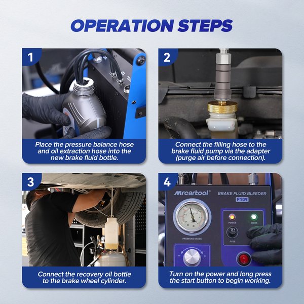 MRCARTOOL F109 Brake Fluid Flush Machine 3.5 Meters 2.5 Bar