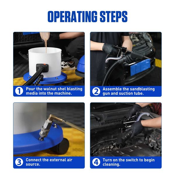 BL200 Walnut shell Sand Blaster For Carbon Deposits Cleaning