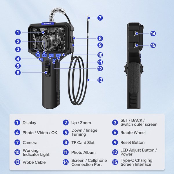 MRCARTOOL N220 Digital Inspection Camera 3.9mm 210°