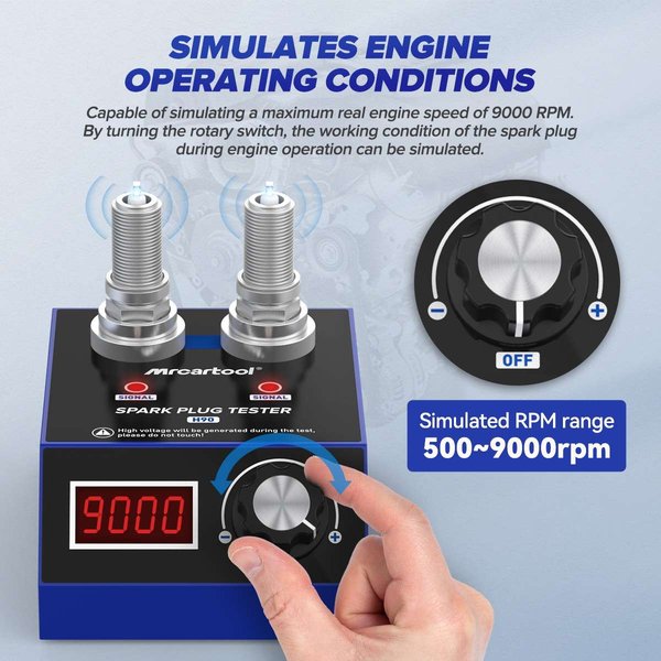MRCARTOOL H90 Spark Plug Tester Tool Dual Hole