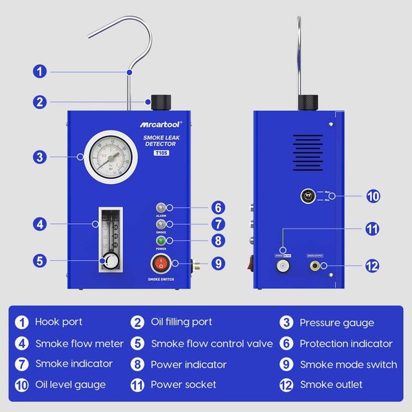 MRCARTOOL T105 Smoke For Leak Detection Evap Leak Tester