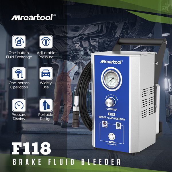 MR CARTOOL F118 Brake Fluid Exchanger Includes 7pcs adapters 2.5bar