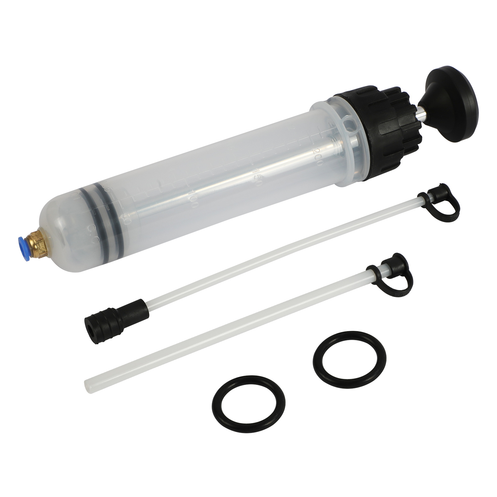 MRCARTOOL fluid syringe with two extension hoses and two rubber O-rings