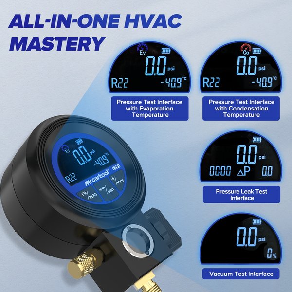 MRCARTOOL L201 24-REFRIGERANT MODEL DIGITAL MANIFOLD GAUGE