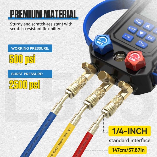 MRCARTOOL L505 Digital HVAC Gauges Manifold Gauge Set