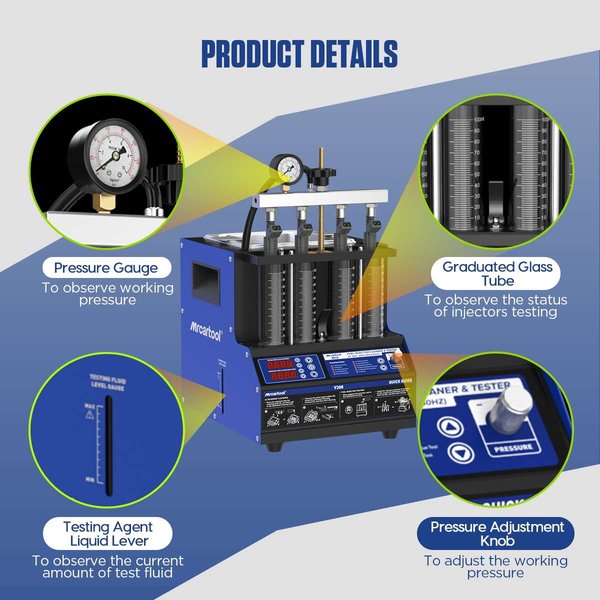 MRCARTOOL V308 Fuel Injection Tester Boat Fuel Injector Cleaner