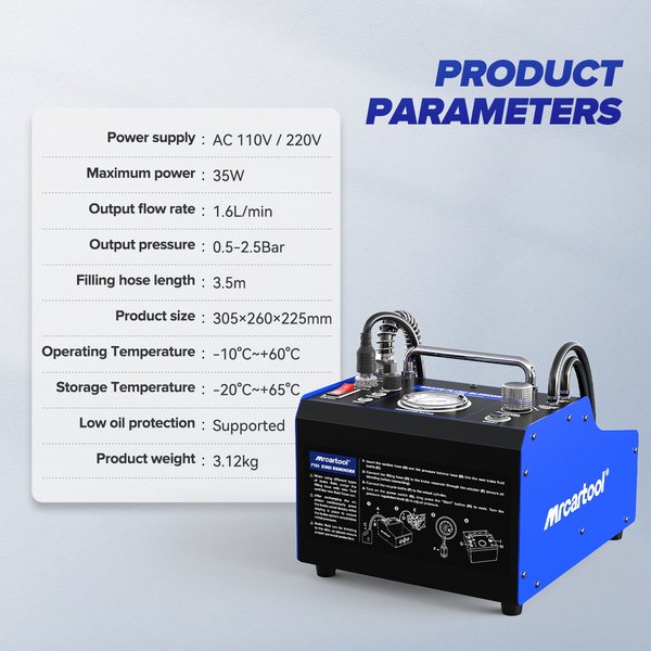 MRCARTOOL F106 ADJUSTABLE PRESSURE BRAKE FLUID BLEEDER MACHINE