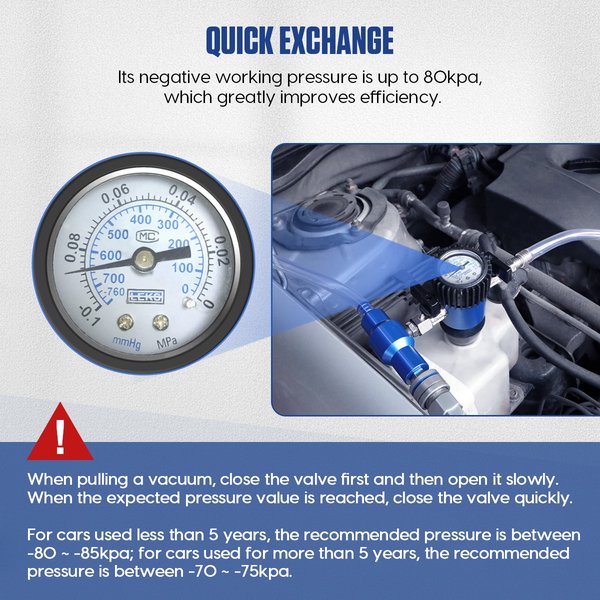 Automotive Vacuum Purge and Cooling System Refill Kit