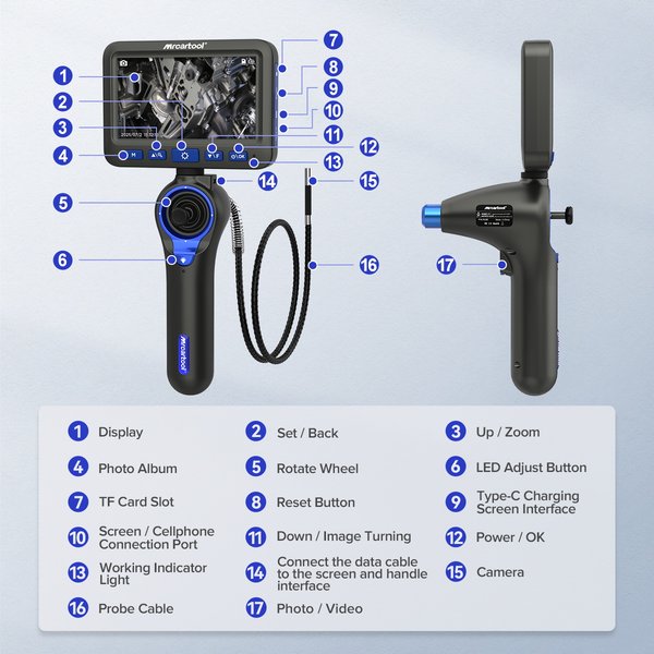 N180 Borescope Cylinder Inspection 360° Waterproof Endoscope Camera