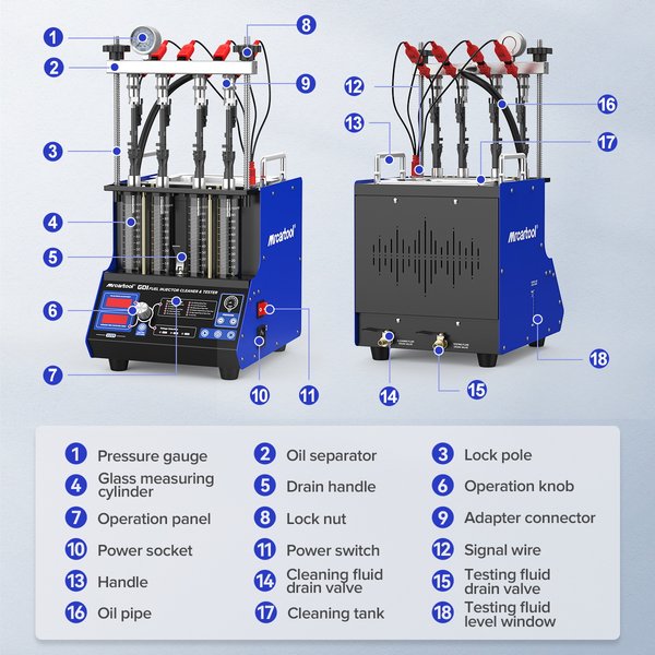MRCARTOOL V Series Car Injector Cleaner Machine Service Parts