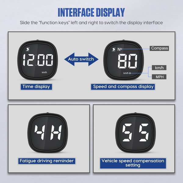 MRCARTOOL M30 OBD GPS Head-Up Display Car Speedmeter KMH & MPH Mini Usb Speedometer