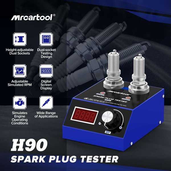 MRCARTOOL H90 Spark Plug Tester Tool Dual Hole