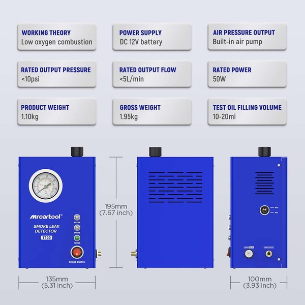 Smoke Machine Leak Detector Car Vacuum Leak Tester-MRCARTOOL T100