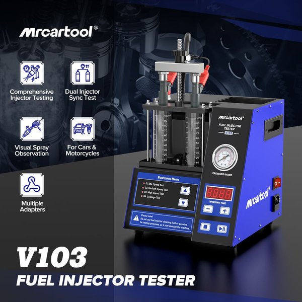 MRCARTOOL V103 Fuel Injector Tester, 4 Modes Diagnostic Machine